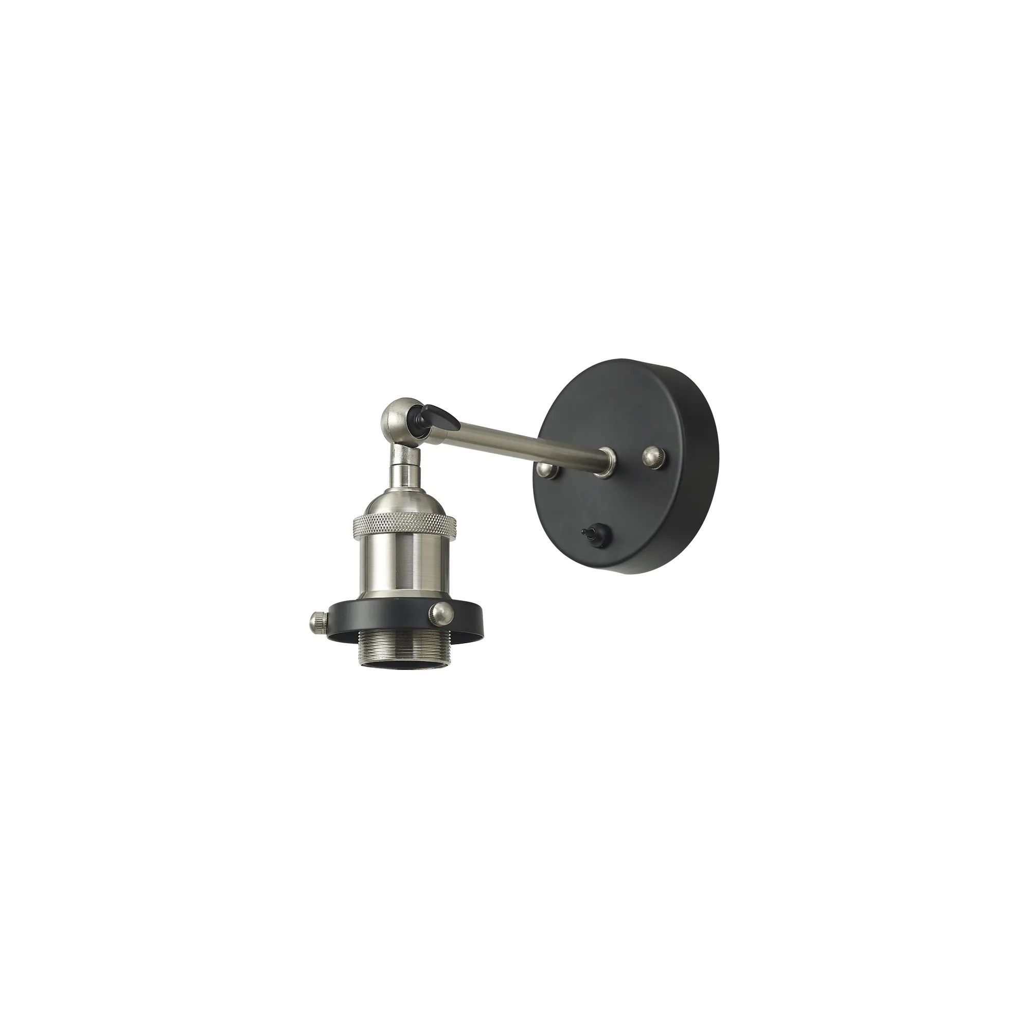 D0703  Dreifa Switched Wall Lamp 1 Light Satin Nickel, Black